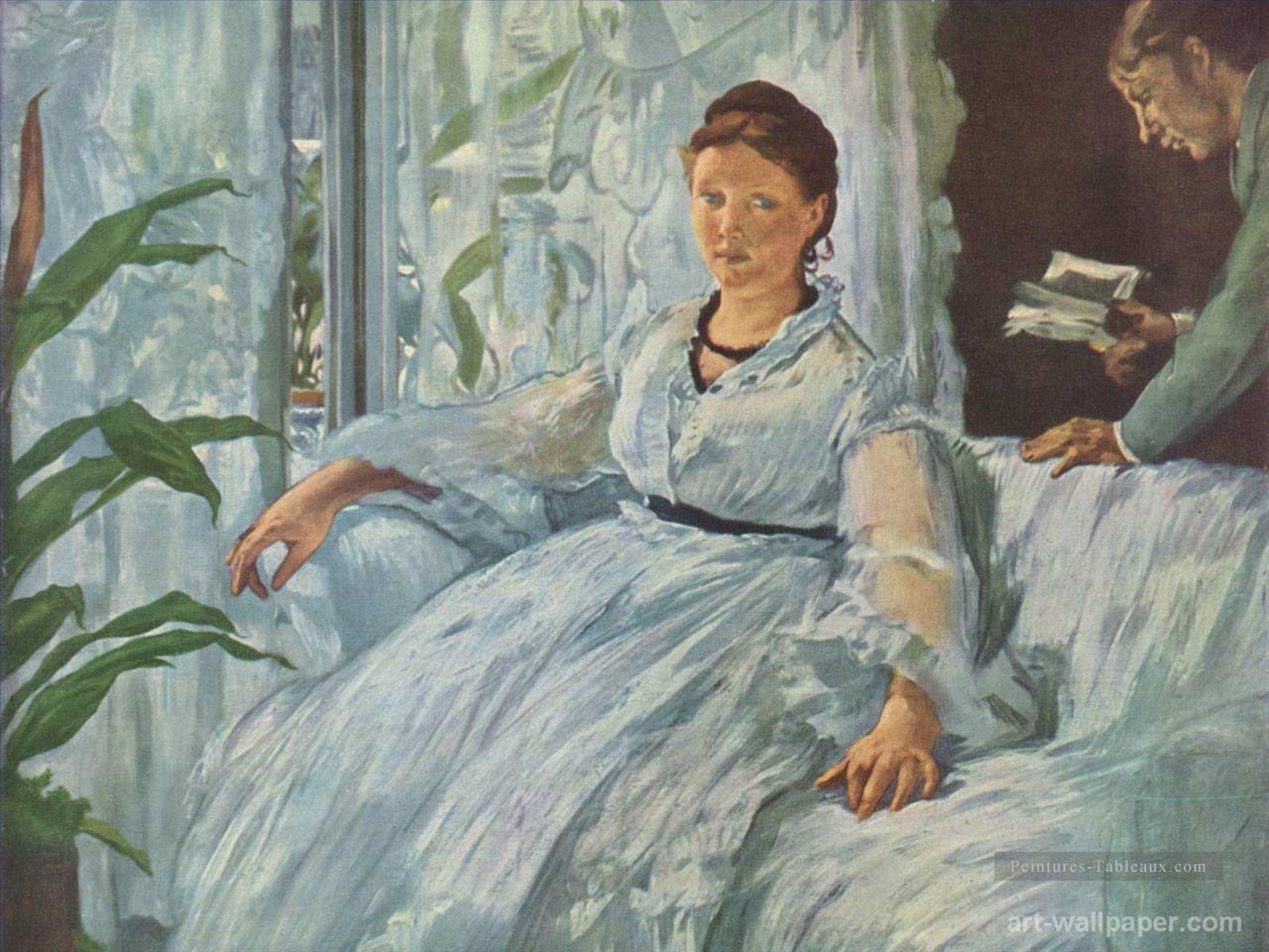 Lecture Mme Manet et Léon réalisme impressionnisme Édouard Manet Peintures à l'huile